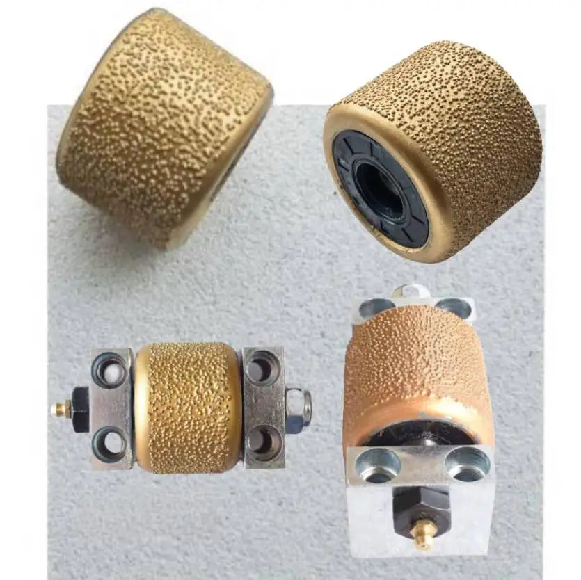 Multiple Sizes Vacuum Brazed Diamond Bush Hammer Roller or Assembly for Fine Sandblasting Decorative Finish on Stone Surface