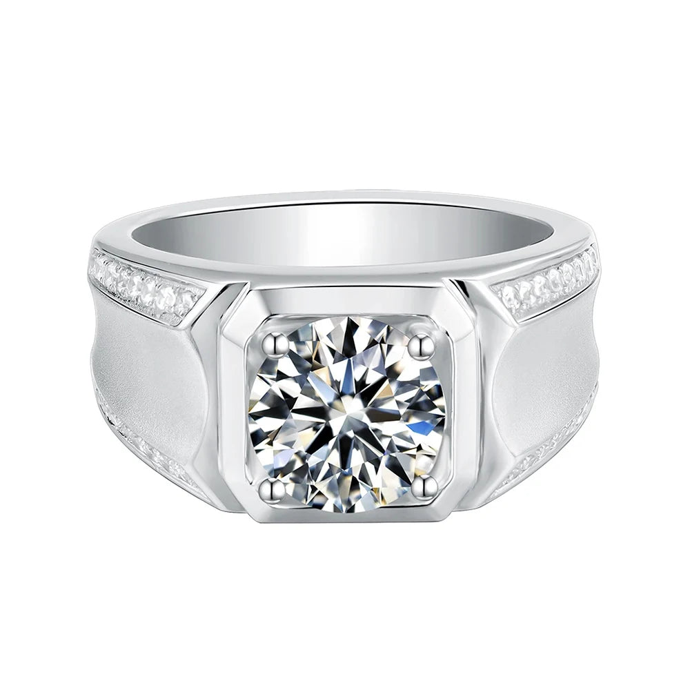 2025 New 3.0CT VVS Round Cut Moissanite Wedding Ring 925 Sterling Silver Fine Jewelry New Collection