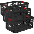 Keeper Set of 3 x 45 Liter Folding Boxes Ben Graphite and Red