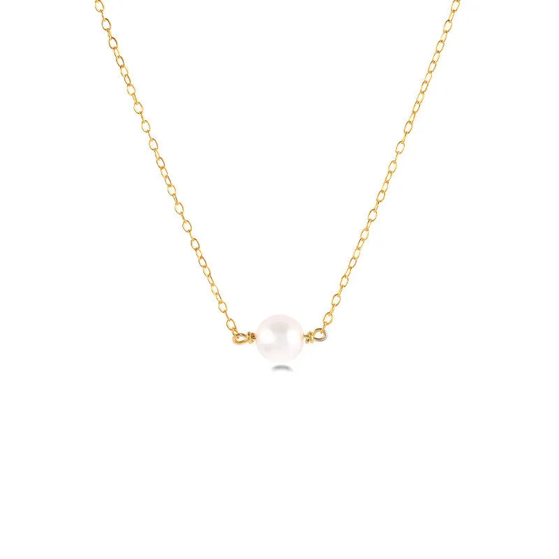Low MOQ Christian Link Chain Zircon 925 Sterling Silver Freshwater Pearl Heart Shape Classic Gift Necklace