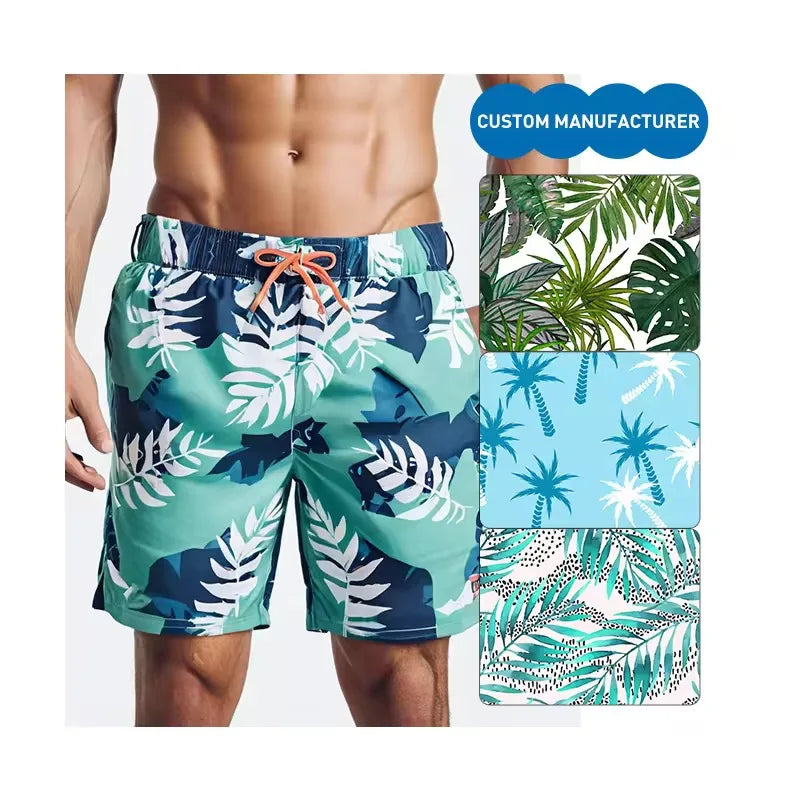 High Waist Custom Logo Waterproof Plus Size Summer Beach Swim Trunk Shorts Quick Dry Breathable Anti-Uv