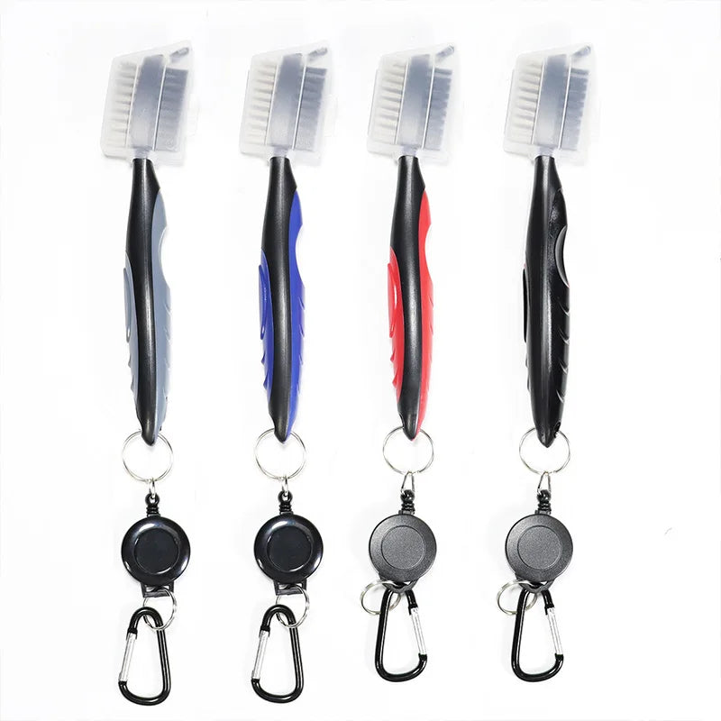 Soft Nylon Club Cleaner Washing Brush Multicolor Plastic Double-sided Golf Club Brush