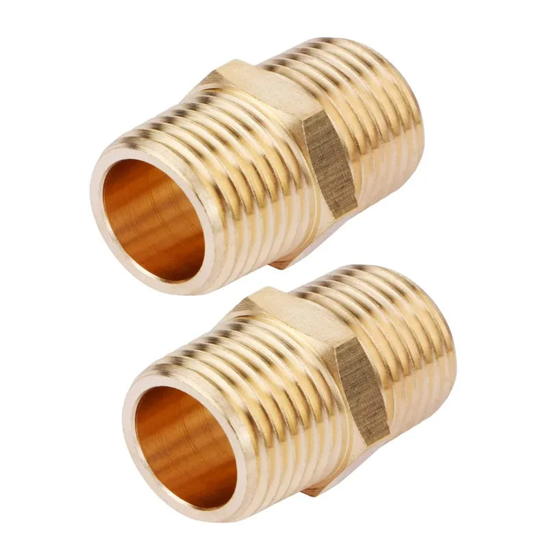 OEM Solid Brass Hex Nipple 1/2" NPT Male x 1/2" NPT Male Threaded Pipe Fitting Double Male Pipe Connector Adapter