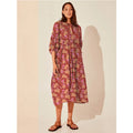 Cross-border New Arrival: Floral Fashion Women's Summer Cotton Vacation Dress - Loose Casual Mid-Sleeve Style