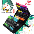 120-Color Dual Marker Brush Pen Set Non-Toxic Soft Watercolor Pen with Plastic Material Art Paint Marker