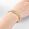 Wholesale Customized Non-discoloring 18K Gold-plated Stainless Steel Bracelet Textured Round Bead Open Bracelet for Women Gift