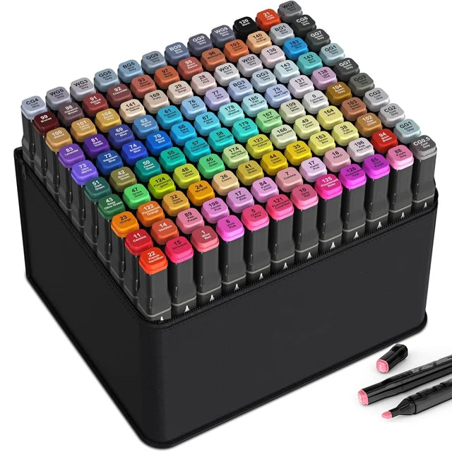 Factory Cheapest Dual Tip Alcohol Based Ink Markers Pen Set for Artist Sketching 24 36 48 50 60 80 120 168 262 Colors