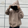 Custom Streetwear Washed Hoodies Mens Blank Black 450gsm French Terry Vintage Distressed Acid Wash Zip up Hoodie Men