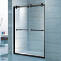 Matte Black Frameless Aluminum Shower Enclosure Room Bathroom Tempered Glass Sliding Shower Door