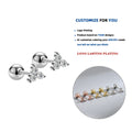 LE120 925 Sterling Silver Color Clover Screw Beads Small Stud Earrings for Women Fashion Ear Bone Piercing Party Jewelry Gift