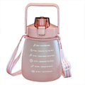 Gradient Color Belly Water Bottle with Time Marker Outdoor Sports Water Bottle Motivational