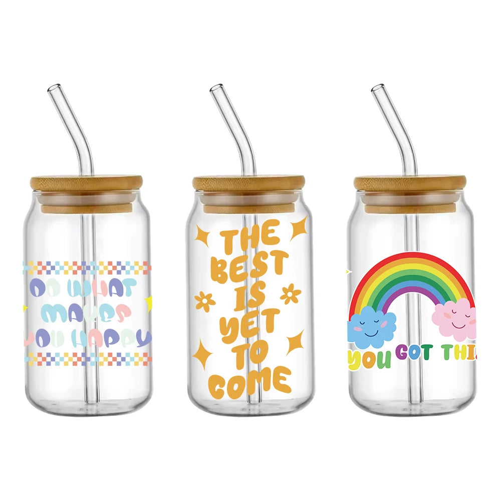 UV DTF Cup Wraps Heat Transfer Vinyl Stickers - Customizable for 16oz 20oz Tumbler Glass Ceramic Mugs Wholesale Factory Price