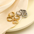 Dreamshow Colorful Zircon Hoop Huggies Earrings 18k Gold Plated Stainless Steel Hypoallergenic Earrings