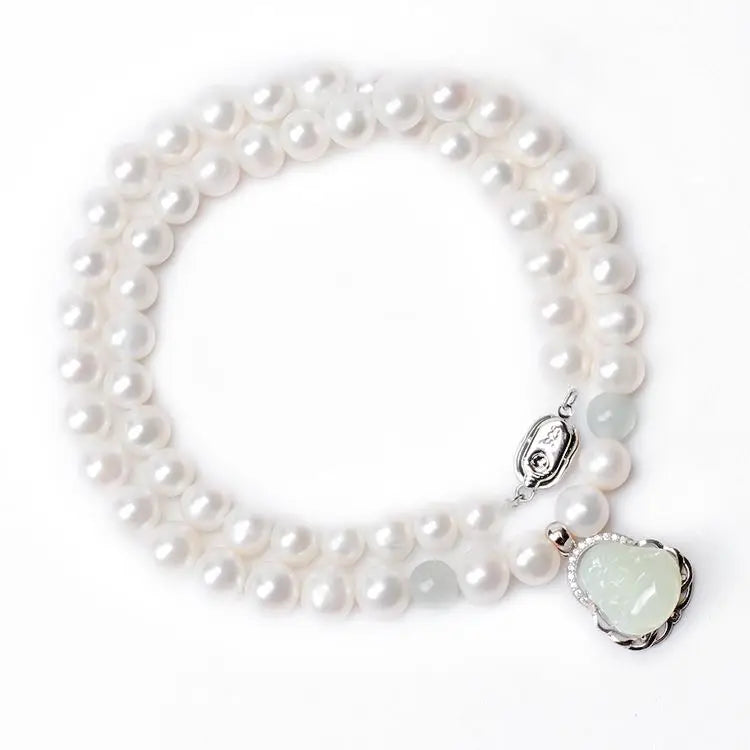 Certified Mother of Pearl Cage Necklace 925 Silver Hotan Jasper Button Sterling Round