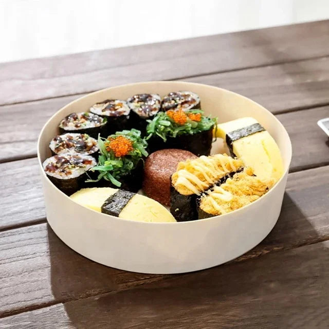 Japanese Style Square Recyclable Bio-degradable Lunch Folders for Seafood Sashimi Sushi Custom Take-Away Container Embossed Matt