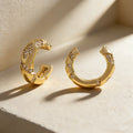 QIKU Fashion Simple Design Clip Earrings Women Girls Copper Zircon Ear Cuff Without Piercing Jewelry Accessories Birthday Gift