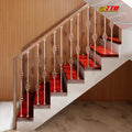 Modern Wrought Iron & Steel Stair Railing with Iron Accents for Villa Interior/Exterior Staircases-Add Sophistication