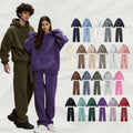 High-Quality Unisex Plus Size Hoodie Set Solid Color Custom Logo Men's Casual 2 Piece Outfit