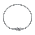 White Gold Plated Jewelry Chain Jewelry 925 Sterling Silver Charm Gold Tennis Bracelet With Cubic Zirconia