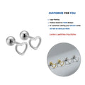 LE140 Vintage 925 Sterling Silver Small Skeleton Heart Wholesale Fashion Fine Jewelry Gold Plated Screw Back Earring Women