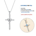 D330 925 Sterling Silver Cross Necklace for Women Necklace Cross Heart Pendant Necklace for Women Men Adjustable