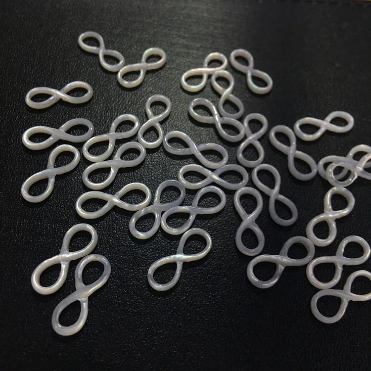 SP4239 Hot Fashion White Shell MOP Infinity Charm Connectors for Bracelet Jewelry Making