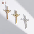 Wholesale AU750 Religious Cross Pendant Chain Necklace Jewelry Jesus Hip Hop CZ Pendant Oro 18k Original Gold Jewelry 18k Real