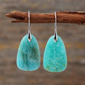 Raw Crystal Gem Blue Stone Earrings Irregular Healing Amazonite Natural Gemstone Earrings for Women Jewelry