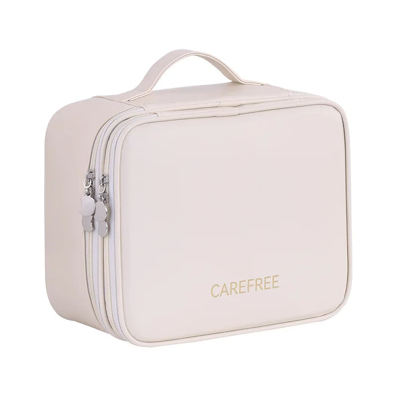 Portable Eco-Friendly Large PU Zipper Professional Waterproof Cosmetic Case & for Bag
