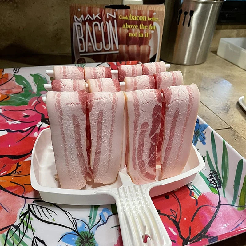 2024 Customized Plastic Selling BBQ Kitchen Gadgets Maker Microwave Oven Bacon Cooker MegaBDM