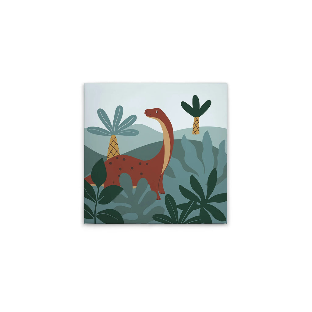 Made In Germany - Home Decor Canvas Picture Dinosaurs - Wall Mural In Blue And Brown - Canvas Picture On Stretcher Frame