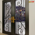 Artistic Steel Wrought Iron Postmodern Main Doors Waterproof Design Unique Hand-Forged Entryway Doors for Solid Construction