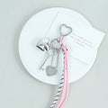 Leather Heart Bow Keychain Pendant Mobile Phone Chain for Women's Bag Packaging Decoration Accessory Tassel Pendant Wholesale
