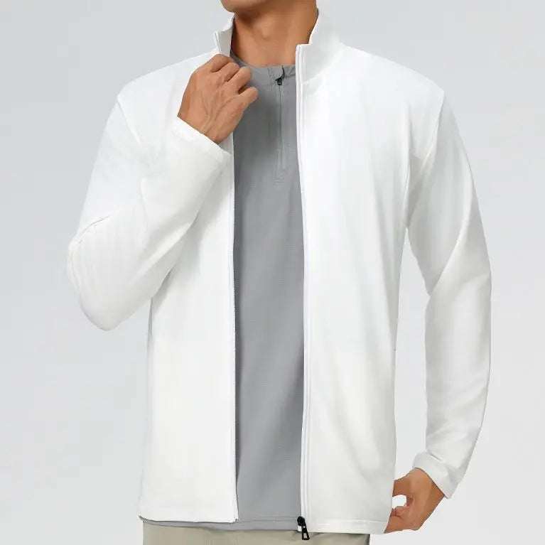 Custom White Varsity Coat Male Workout Sports Windproof Running Gym Fitness Plus Size Zip up Pocket Outdoor Winter Jacket Men
