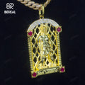 Custom Gold Plated Vvs Moissanite Jesus Pendant Iced Out Hip Hop Round Brilliant Cut Diamond 925 Silver Fine Pendant