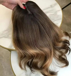 Qingdao Factory European 100% Virgin Cuticle Hair Mutidirectional Free Part Kosher 4x4 Kippa Fall Jewish Silk Base Topper