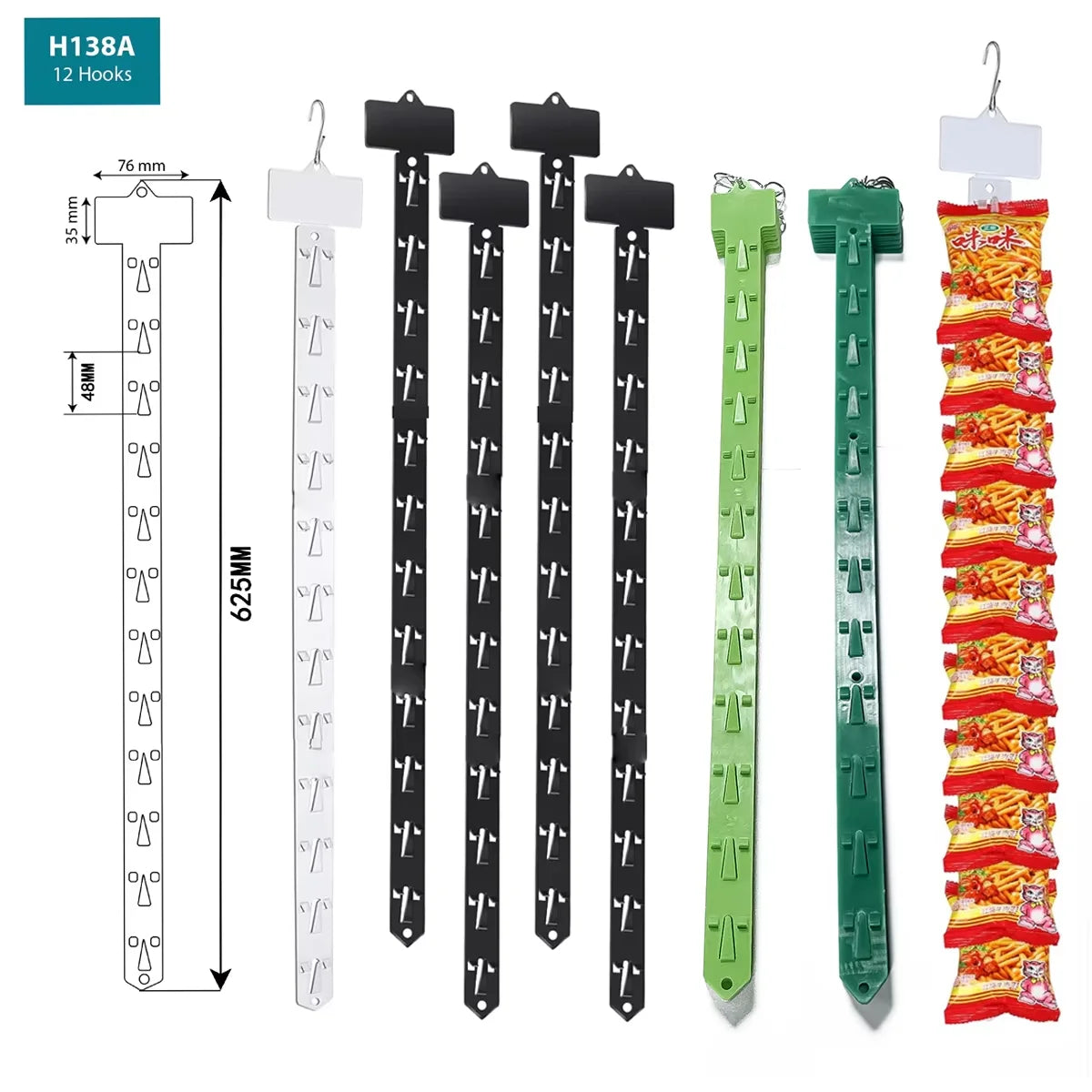 Wholesale in Stock Metal Chips Hanger Clip Merchandiser Display Rack With 12 Clips