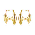 PVD 18K Gold Plated Brass Jewelry Geometric Solid H-Shape Hoop Earrings HipHop Punk for Women Party Earrings E241644 MegaBDM