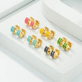 Waterproof Stainless Steel Hoop Earrings Fashionable Colorful Enamel for Women and Girls Gold Plated for Gift Occasions