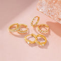 CANNER Simple S925 Sterling Silver Hoop Earrings 18K Gold Plated Irregular Paved Cubic Zirconia Elegant Women's Huggies Earrings