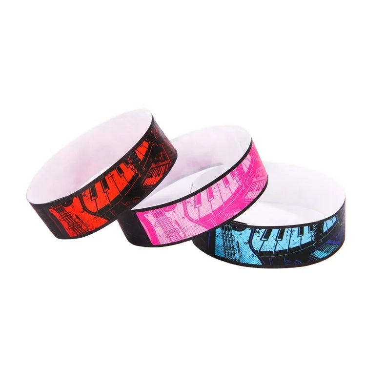 Aide Waterproof Tyvek Paper Wristband Printing Bracelet Custom Logo Tickets Disposable Wristband