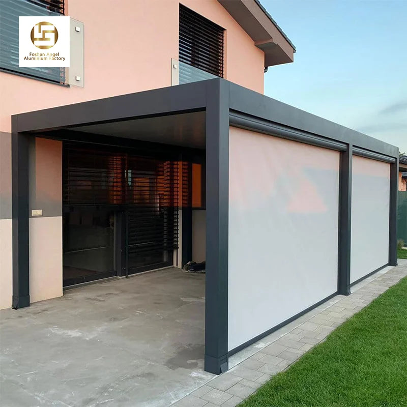 Angel Customized Aluminum Louvered Pergola Adjustable Pergola Gazebo Awnings Louvered Outdoor Aluminum Frame Modern Pavilion