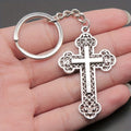 WYSIWYG Dyed Black Plated Zinc Alloy Cross Keychain 54x33mm Lightweight Luxury for Souvenirs or Gifts Model P1-ABD-C10829