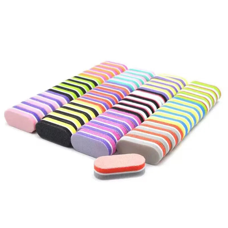 Professional Emery Board Manicure Pedicure Art Tools Double-Sided Pink Nail File Set 180 150 80 100 Grit Nail File