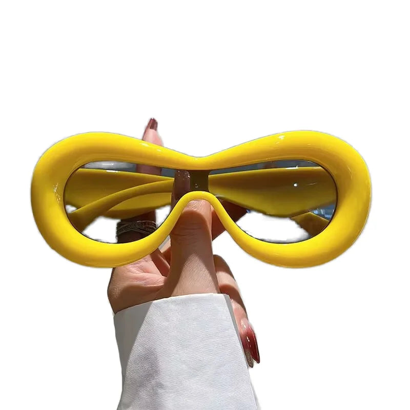 AI-MICH New Arrivals Fashion PC Oval Frames One Piece Lens Sunglasses for Women Men