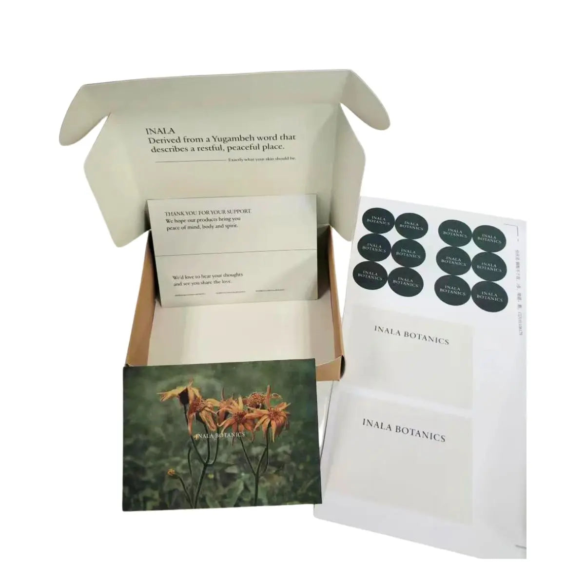 Personalized Custom Full Cosmetic Packaging Shipping Box Greeting Card Thank You Card for Small Business with Box Seal Sticker