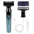 2-in-1 Ball & Body Hair Groomer - Pubic & Groin Hair Shaver with Dual-Head Travel Lock IPX7 Waterproof & LED Display