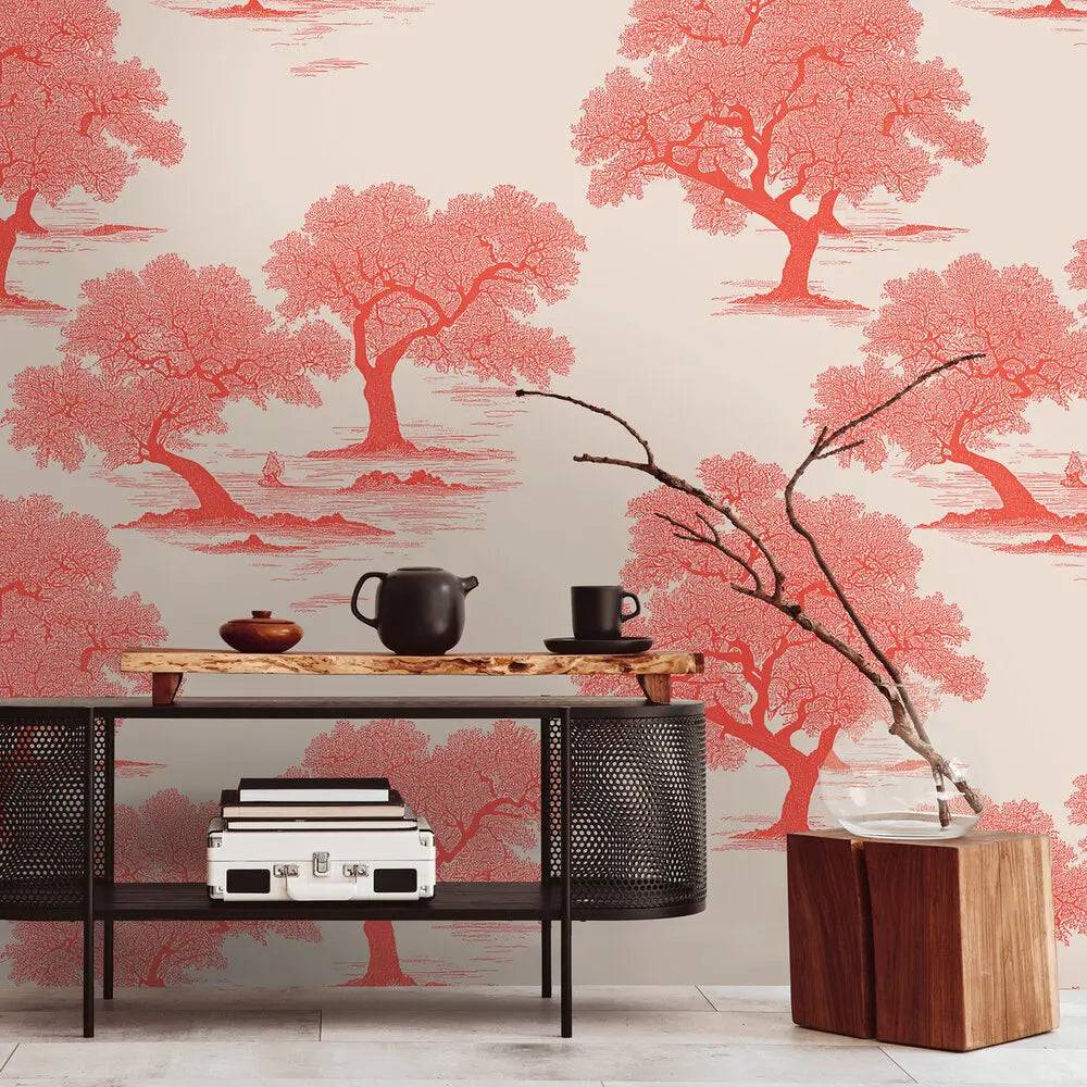 Made Germany Premium Photo Wallpaper Murals Floral Red White Non Woven Vinyl Large Format Wall Mural for Living Room Hospital