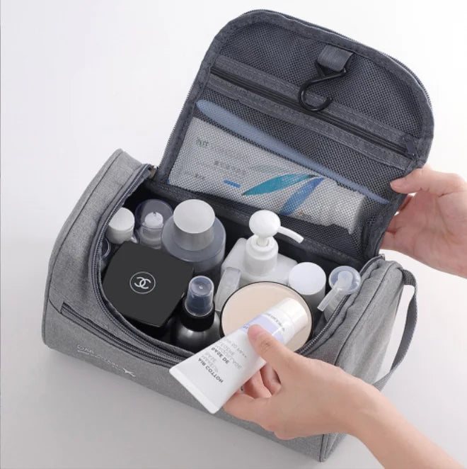 YJ Waterproof Large Hanging Wash Bag Business Travel Polyester Toilet Bag Organizers Zipper Pouch Handle Portable Women Men H334