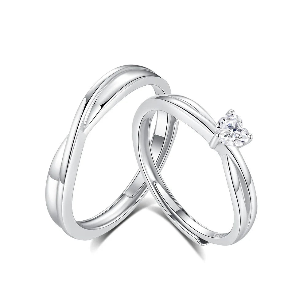 FDJZ-161 Fashion Custom Zircon Silver Sterling Rings Love Couple 925 Silver Wedding Engagement Ring